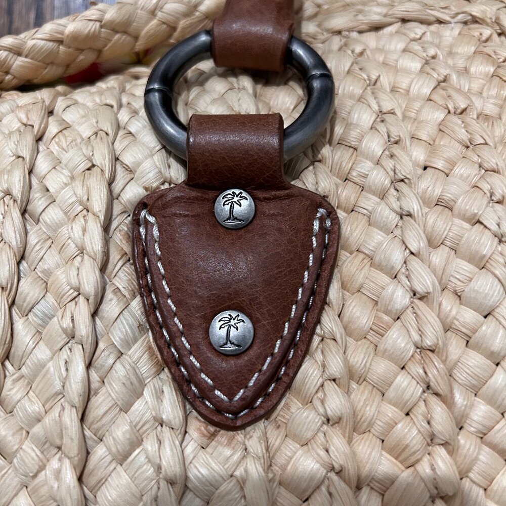 Tommy Bahama Large Straw & Leather Handbag - Picture 4 of 15